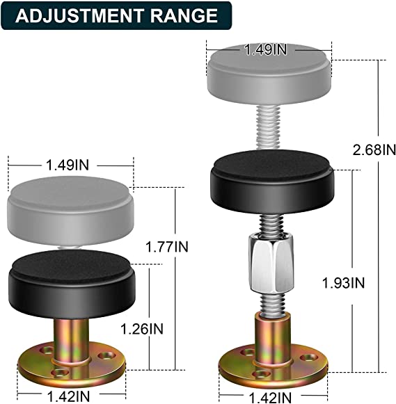 صدادة معدن 2 قطعة متعددة الأستخدام للسرير والأبواب والمكاتب لمنع الأهتزاز والضوضاء والحفاظ علي الدهان