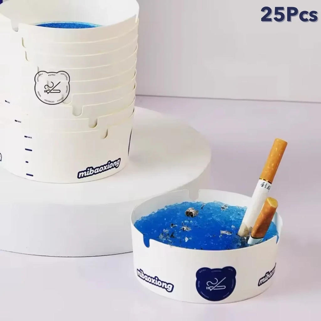 طفاية سجائر مزدة بجل لامتصاص الرماد وإزالة الروائح للاستخدام مرة واحدة 25 قطعة