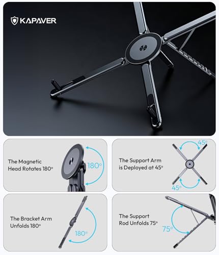 حامل مغناطيسي معدني قابل للطي والتعديل للموبايل واللابتوب والايباد