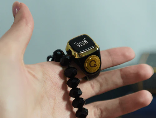 خاتم تسبيح وذكر ديجيتال بشاشة ليد قابل للشحن