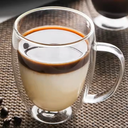 مج زجاج شفاف دبل للشاي واللبن والنسكافيه 350 ملي