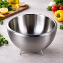 بولة استانليس ستيل عميقة للسلطة ب 3 أرجل مقاس 25 سم