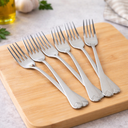 طقم شوك استانليس ستيل 12 قطعة باللون الفضي