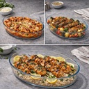 طاجن زجاج بايركس بيضاوي  - مقاس 26 سم