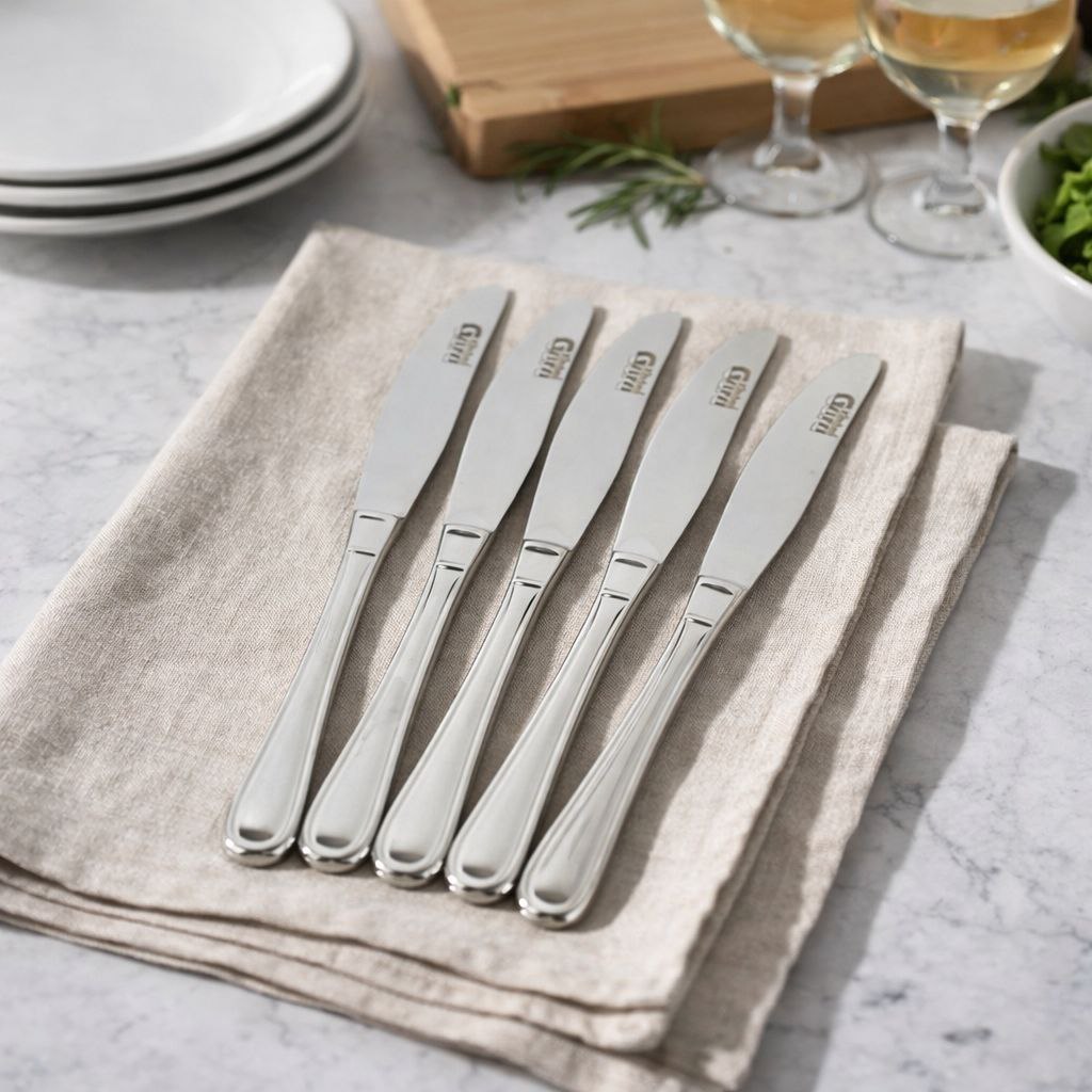 طقم سكاكين عشاء 12 قطعة استانليس ستيل باللون الفضي