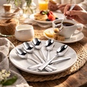 طقم معالق استانليس ستيل 12 قطعة صغيرة باللون الفضي