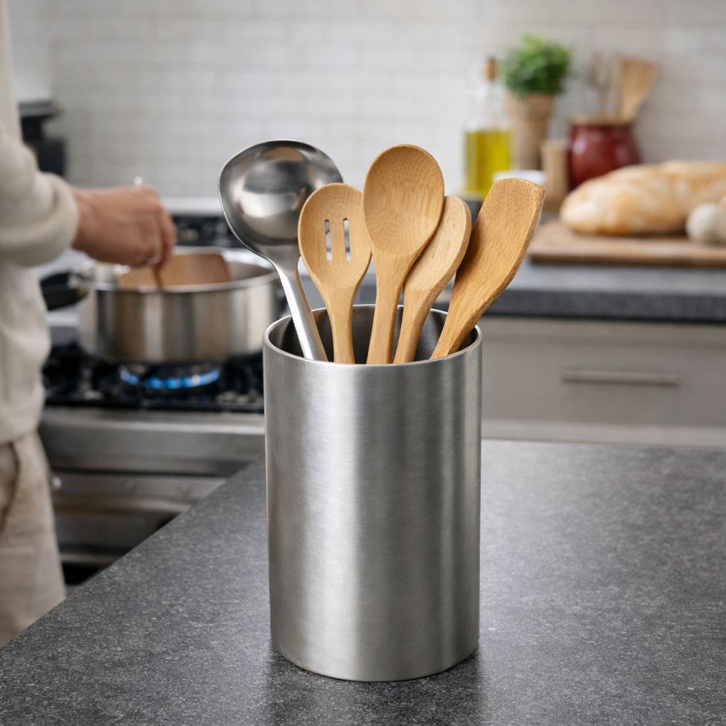 حامل معالق وأدوات المطبخ استانلس ستيل تركي مقاس 13 سم