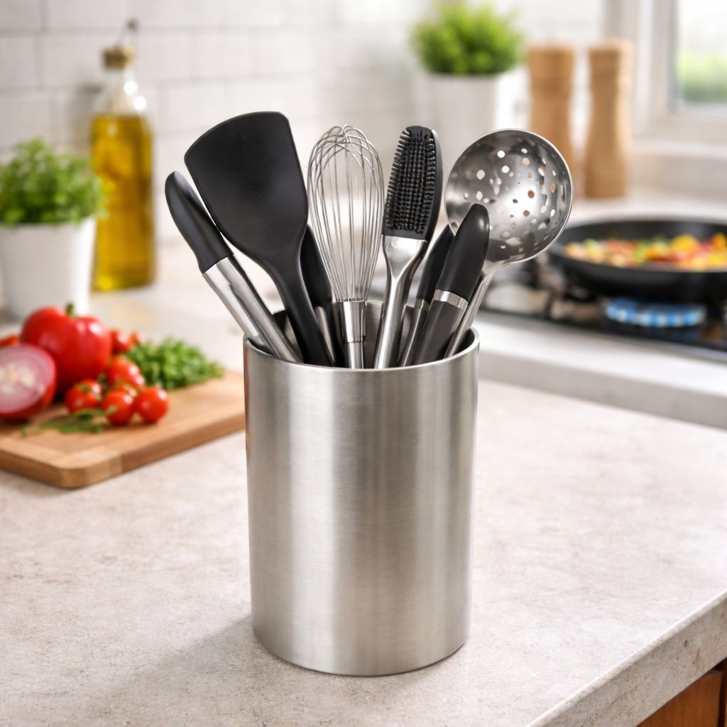 حامل معالق وأدوات المطبخ استانلس ستيل تركي مقاس 13 سم