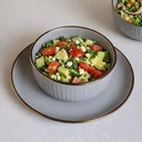 طقم عشاء بورسلين 16 قطعة بحواف جولد وتصميم مضلع