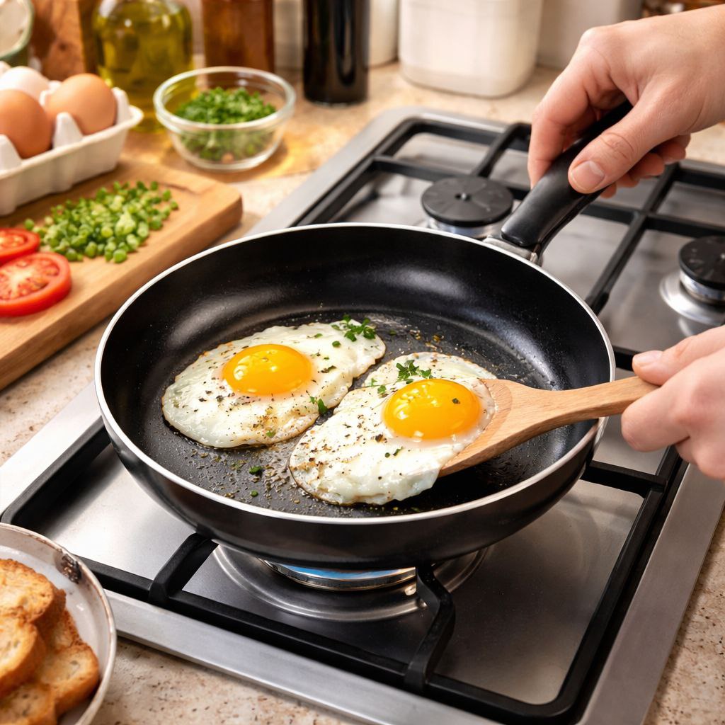 طاسة تيفلون بغطاء زجاجي بمقبض لسهولة الحمل - مقاس 28 سم