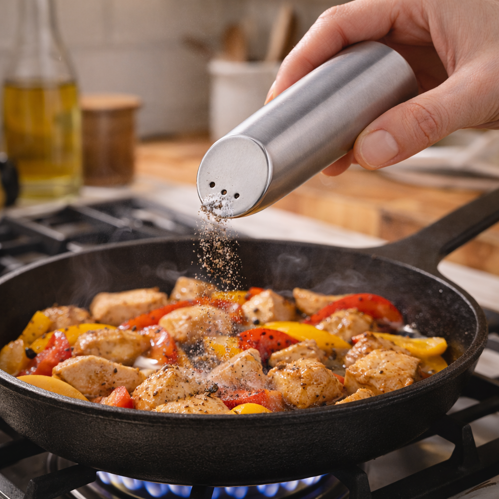 ملاحة توابل استانلس ستيل تركي بيضاوية للمطبخ والسفرة