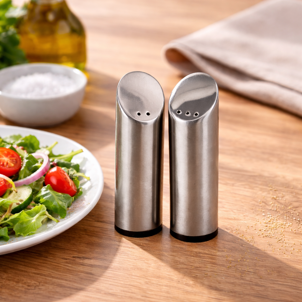 ملاحة توابل استانلس ستيل تركي بيضاوية للمطبخ والسفرة