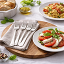 طقم شوك استانلس ستيل تركي 12 قطعة باللون الفضي