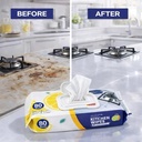 مناديل مبللة لإزالة الدهون والبقع والأتربة للمطبخ برائحة الليمون 80 قطعة