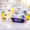 مناديل مبللة لإزالة الدهون والبقع والأتربة للمطبخ برائحة الليمون 80 قطعة