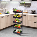 عربة تخزين ومنظم 4 أدوار بعجلات لسهولة الحركة لتنظيم أدوات المطبخ والحمام