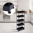 عربة تخزين ومنظم 4 أدوار بعجلات لسهولة الحركة لتنظيم أدوات المطبخ والحمام