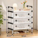 جزامة 3 أرفف بقوائم معدن مع غطاء لحماية الأحذية من الأتربة