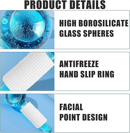 كرات تبريد كريستالية لتدليك الوجه لتهدئة وشد البشرة قطعتين