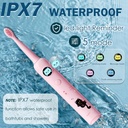 فرشة أسنان كهربائية للأطفال بتصميم كرتوني و 6 رؤوس قابلة للتبديل وخمسة أوضاع للتنظيف