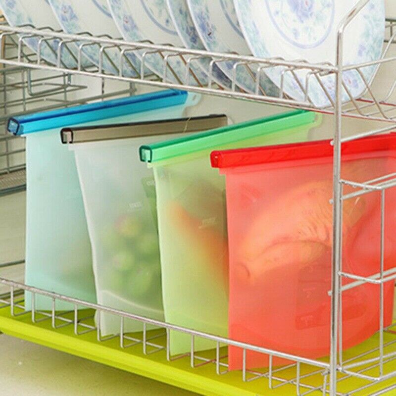 أكياس تخرين سيليكون بسحاب محكمة الغلق  للفريرز والثلاجة والوجبات والخفيفة