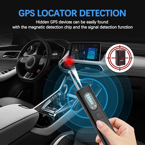 جهاز كشف الكاميرات المخفية وأجهزة التنصت وتتبع GPS بخمس مستويات حساسية