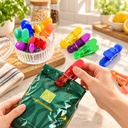 طقم كليبس مغناطيسي بتصميم مشبك لغلق الأكياس 6 قطع بألوان مختلفة