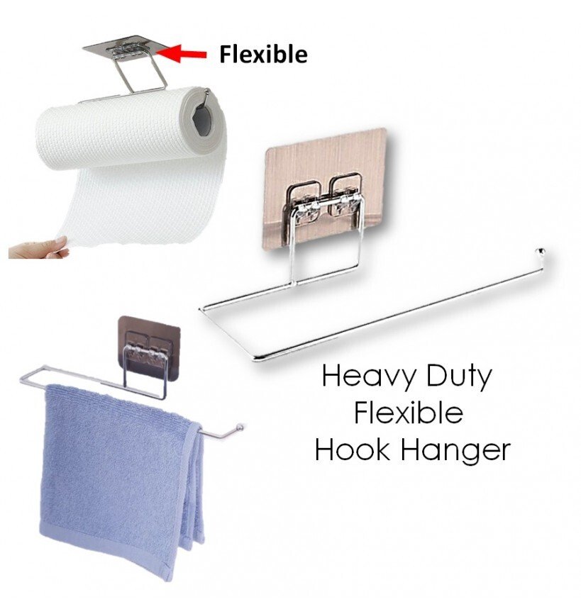 حامل معدني ذاتي اللصق للفوط والمناديل الورقية ومريلة المطبخ