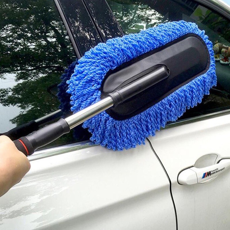 فرشة تنظيف للسيارات من الداخل والخارج بمقبض طويل مريح لليد