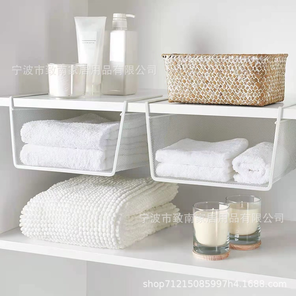 اندر شيلف حامل ومنظم للملابس وادوات المطبخ والحمام معدن غير قابل للصدأ