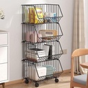 تربو معدني 4 دور لحمل و تنظيم ادوات المطبخ و الحمام بعجلات لسهوله الحركة