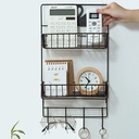 استاند معدن 2 دور لحمل وتنظيم ادوات المطبخ والحمام ب 4 هوك بلزق دبل فيس قوي