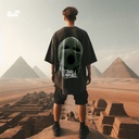 Trap Murtaaz! تيشيرت اوفر سايز قطن باللون الاسود للرجال