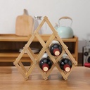 استاند خشب مقسم 6 خانات قابل للطي لحمل وتنظيم زجاجات المياة والعصائر