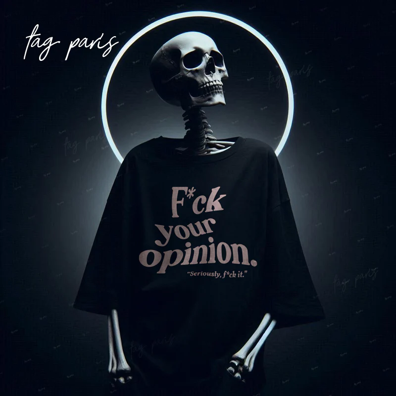 F'ck Your Opinion  تيشيرت اوفر سايز