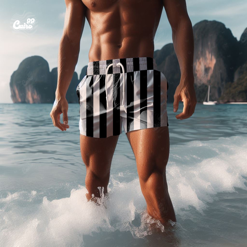 Striped مايوه شورت وتربروف