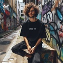 Cairo 99 تيشيرت اوفر سايز قطن باللون الاسود للرجال