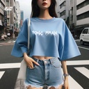 Toxic Brain كروب توب اوفر سايز باللون الازرق