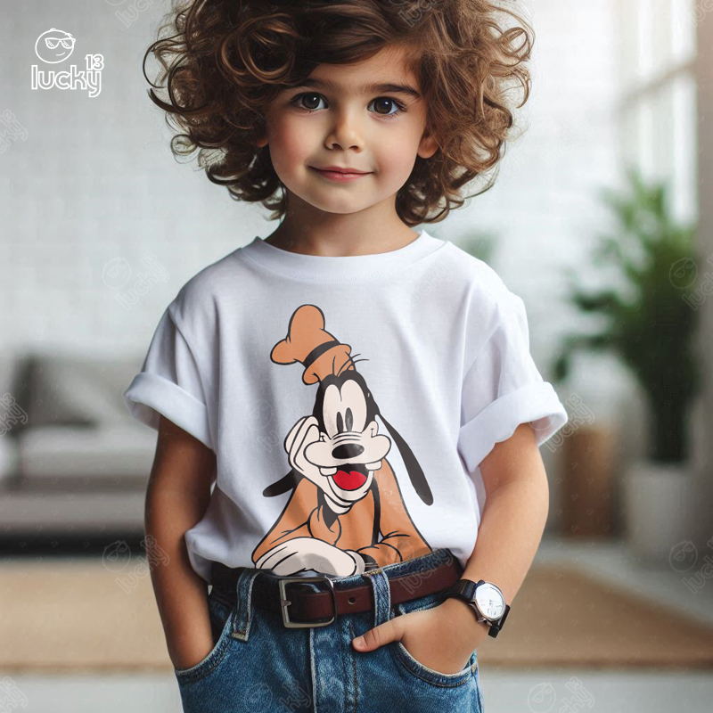 Goofy تيشيرت اطفال قطن باللون الابيض