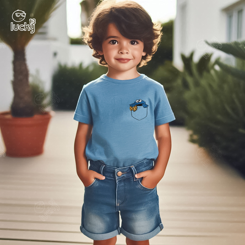 Sesame Street تيشيرت اطفال قطن باللون اللبني