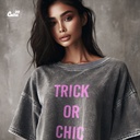 Trick Or Chic كروب توب اوفر سايز باللون الرمادي