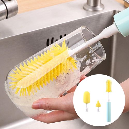 فرشة كهربائية لتنظيف زجاجات المياة وببرونات الأطفال ب 3 رؤوس مختلفة