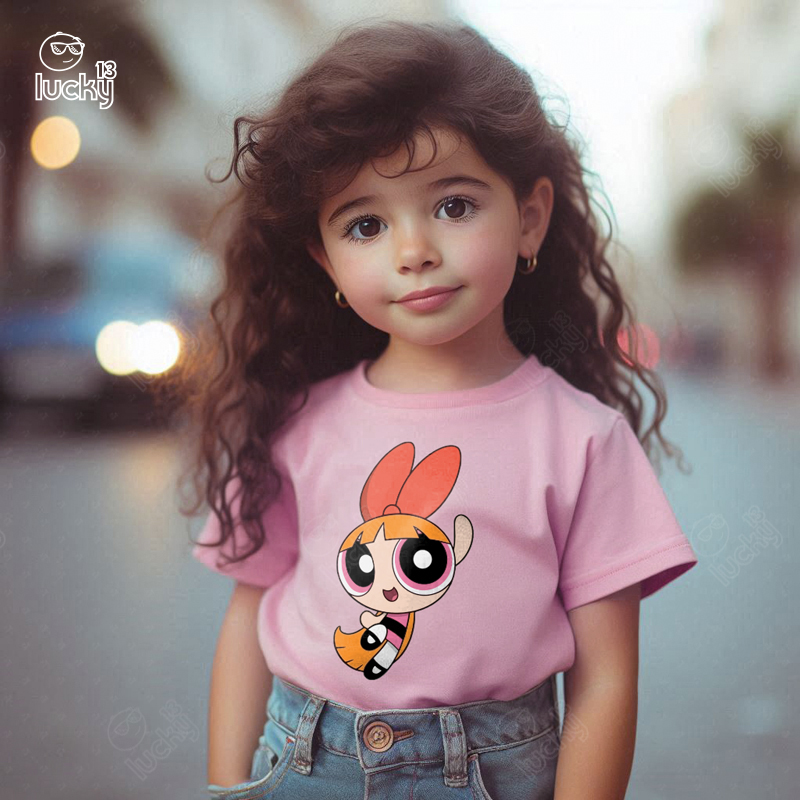 Blossom Girl  تيشيرت اطفال قطن باللون البينك