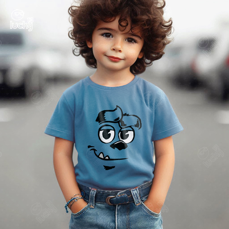 Sully Big Face تيشيرت اطفال قطن باللون اللبني