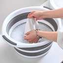 باسكت غسيل سيليكون دائري الشكل قابل للطي وبيد لسهولة الحمل