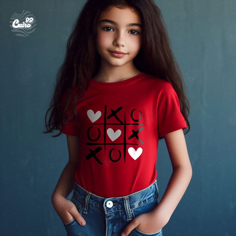 XOXO  تيشيرت اطفال قطن باللون الاحمر