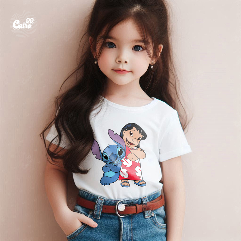 Lilo &amp; Stitch Adventure تيشيرت اطفال قطن باللون الابيض