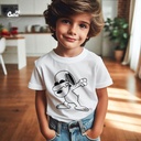 Dabbing Snoopy تيشيرت اطفال قطن باللون الابيض