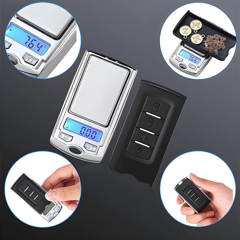 ميزان حساس ديجيتال ميني شكل مفتاح عربية للذهب والمجوهرات - 200 جرام