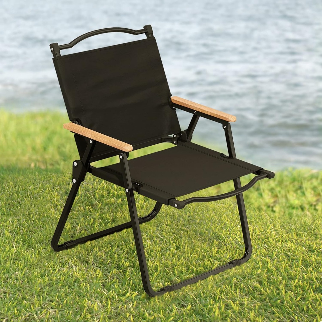 كرسي رحلات محمول  قابل للطي مع مسند ضهر وذراعين